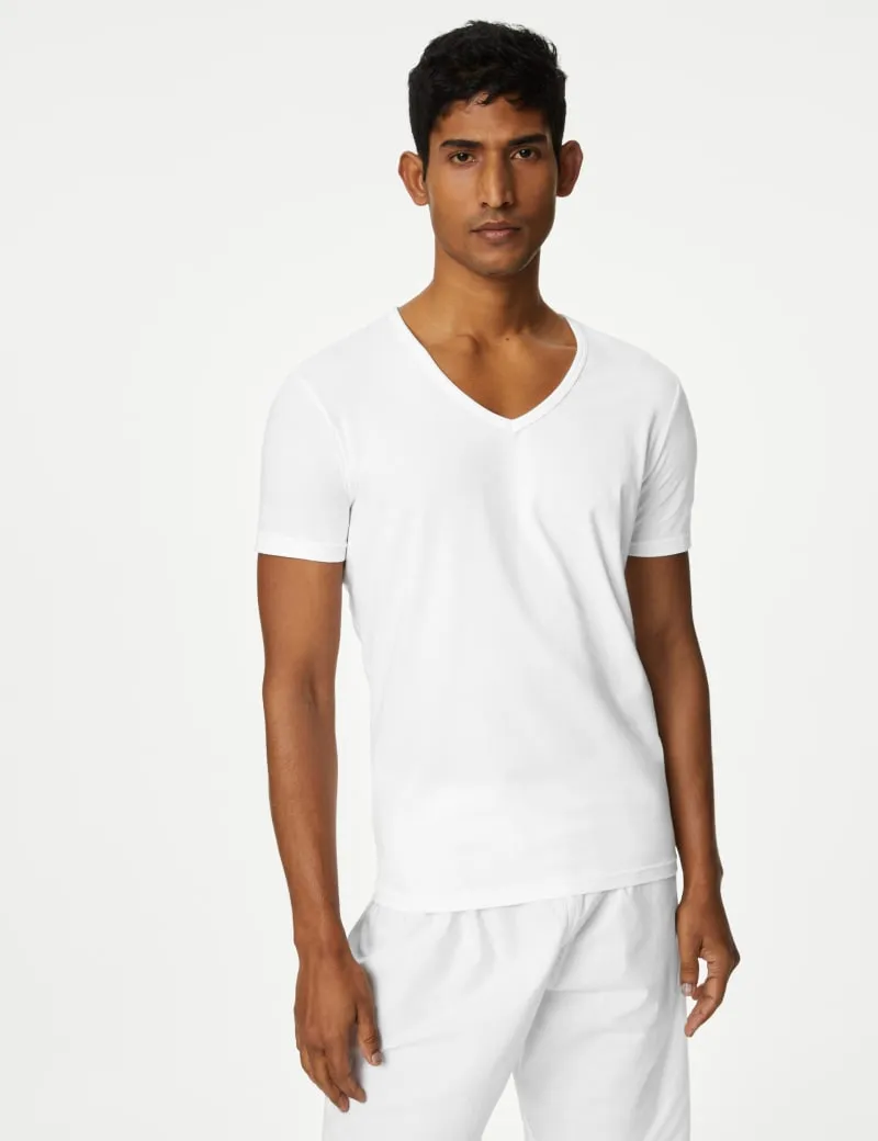 3pk Cotton Rich Cool & Fresh™ V-Neck Vests