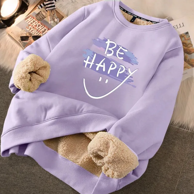 Autumn Winter Women Thicken Thermal Sweatshirts Fleece Warm Hoodies