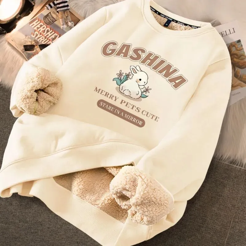 Autumn Winter Women Thicken Thermal Sweatshirts Fleece Warm Hoodies