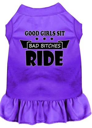 Bitches Ride Screen Print Dog Dress Purple Xxl (18)