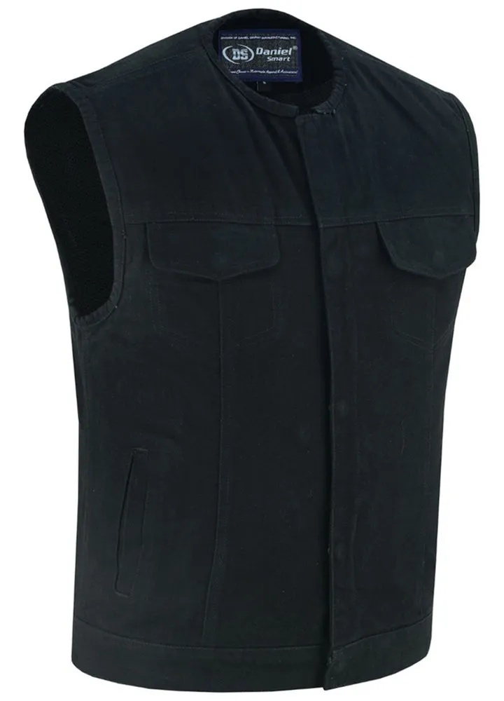 BK Concealed Snaps, Denim Material, Hidden Zipper, w/o Collar