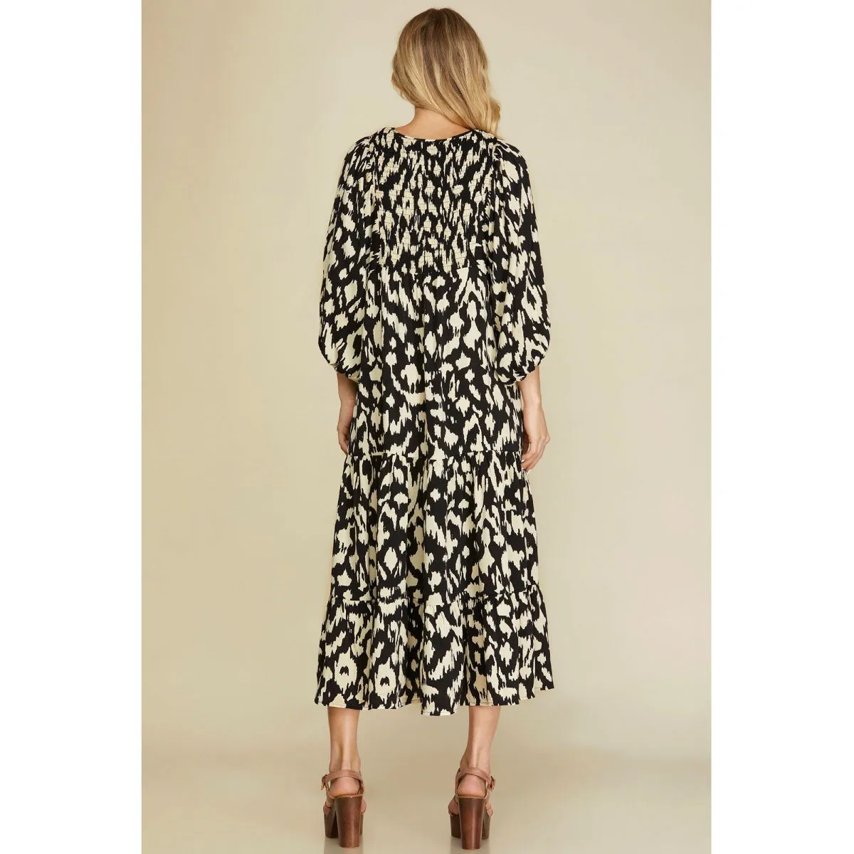 Boho Print Midi Dress