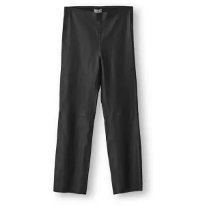Celia Stretch Leather Pants -  Black