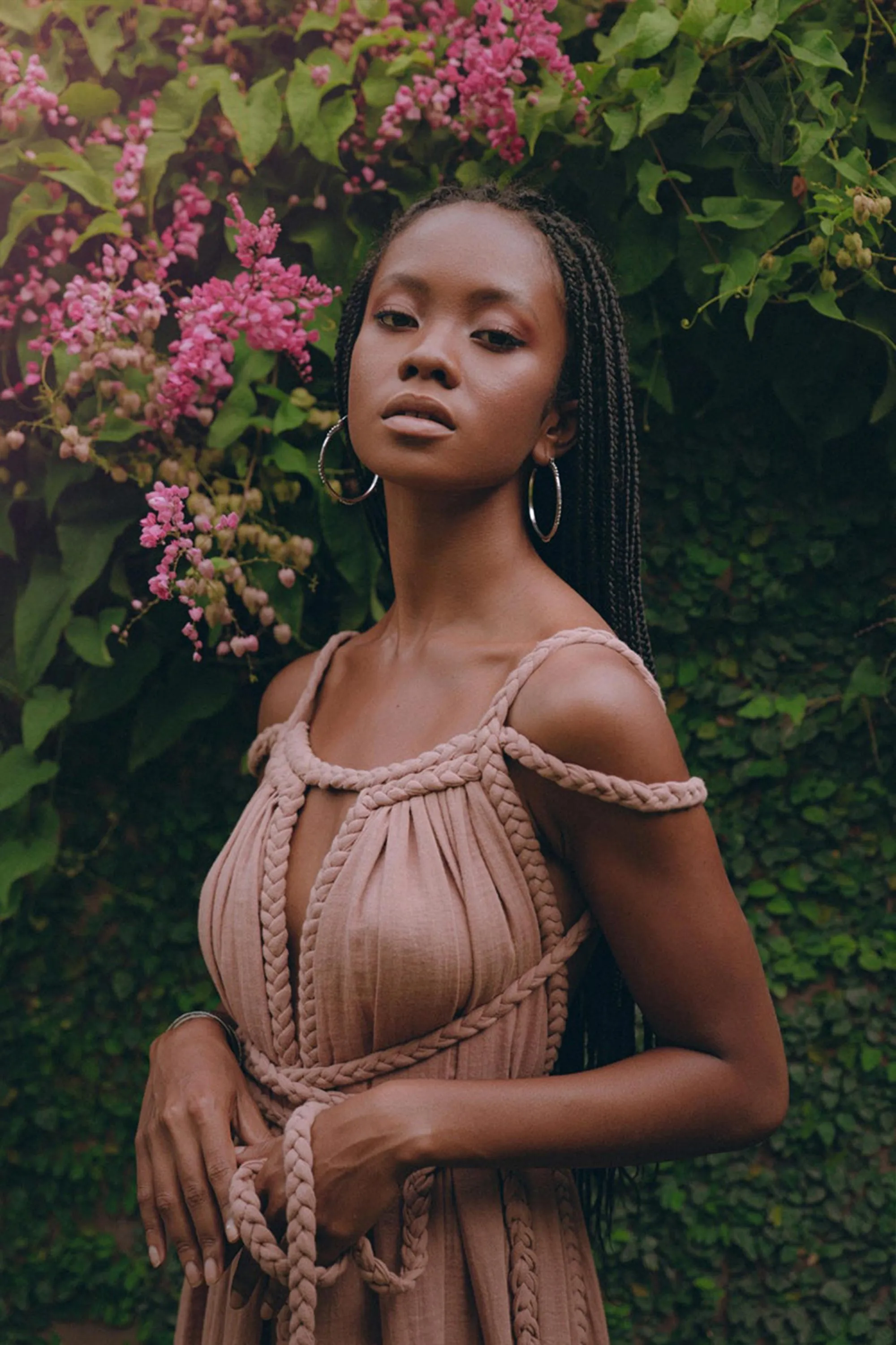 Dusty Pink Greek Goddess Prom Boho Dress