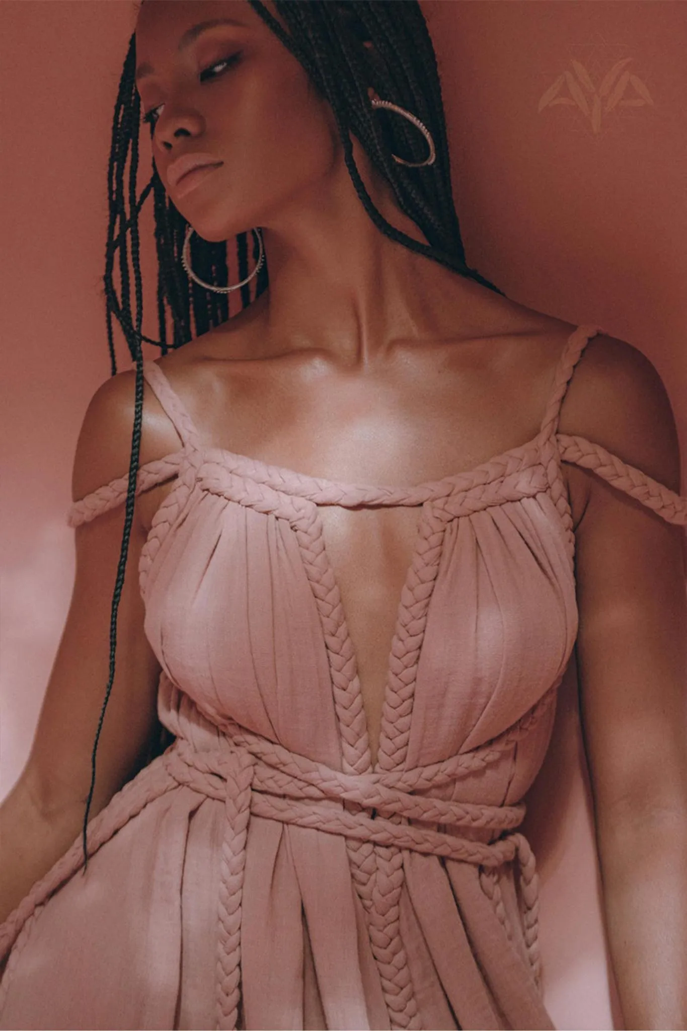 Dusty Pink Greek Goddess Prom Boho Dress