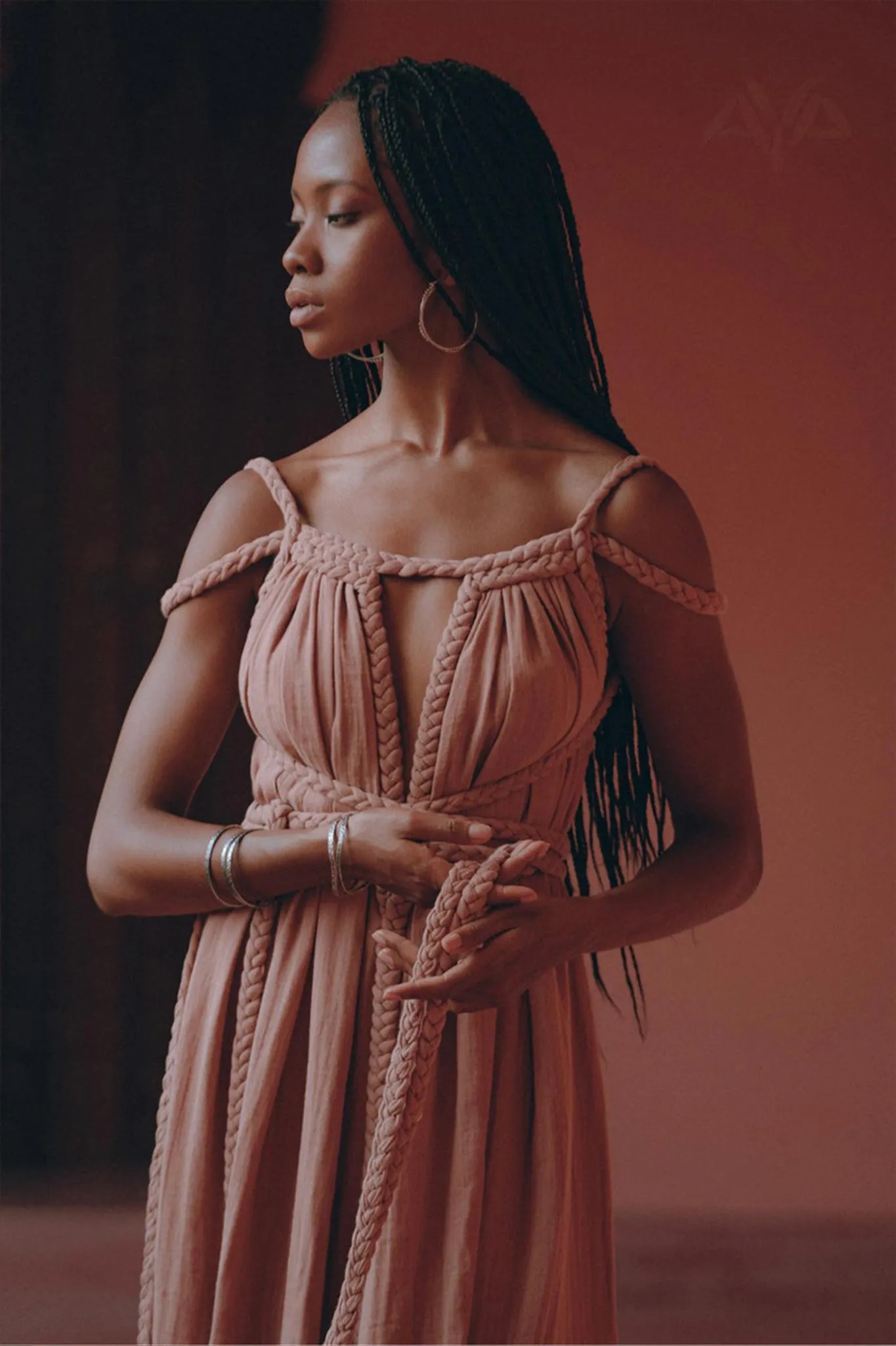 Dusty Pink Greek Goddess Prom Boho Dress