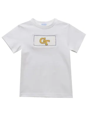 Georgia Tech White Smocked Tee