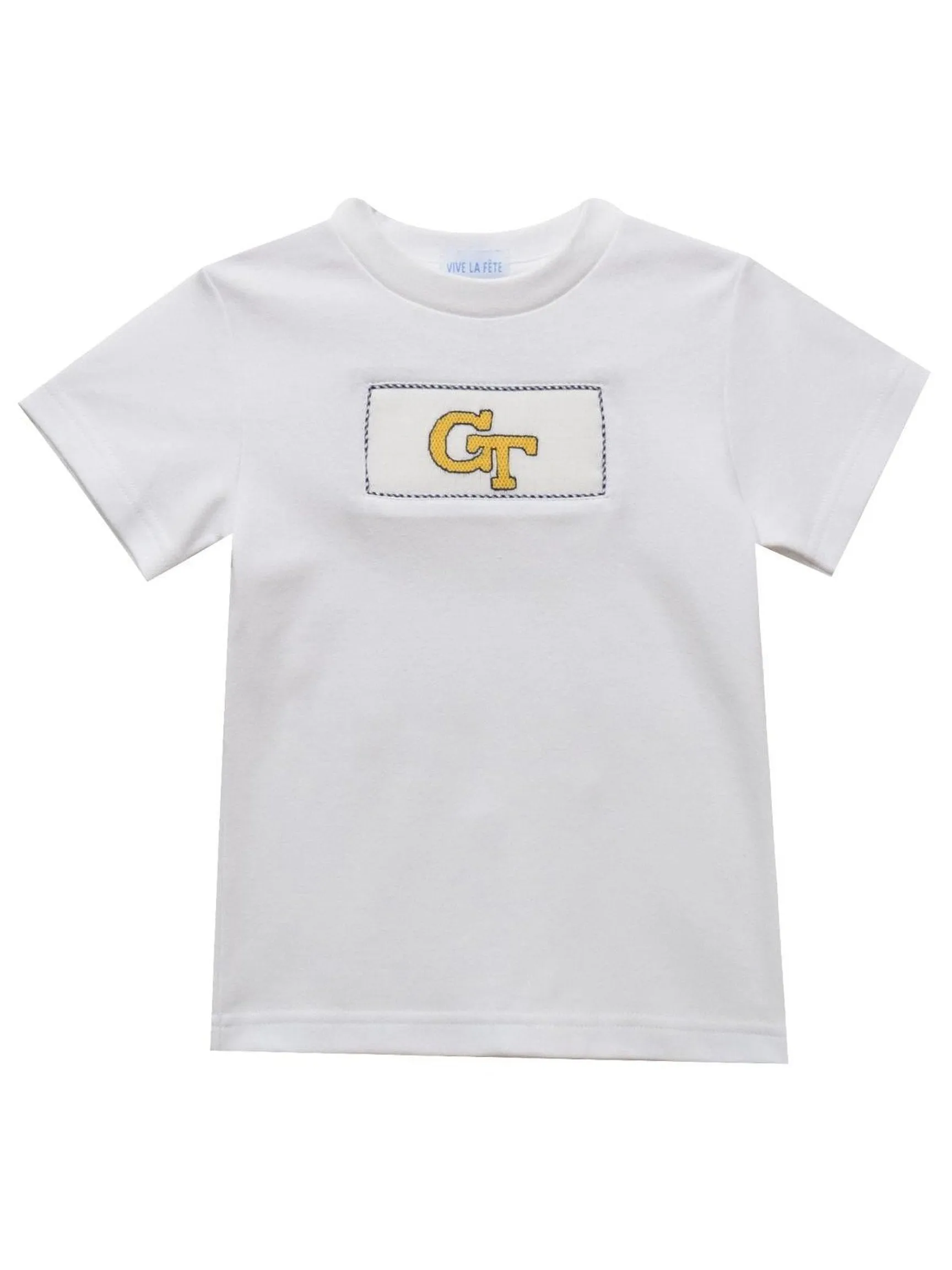 Georgia Tech White Smocked Tee