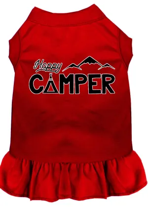 Happy Camper Screen Print Dog Dress Red Xs (8)