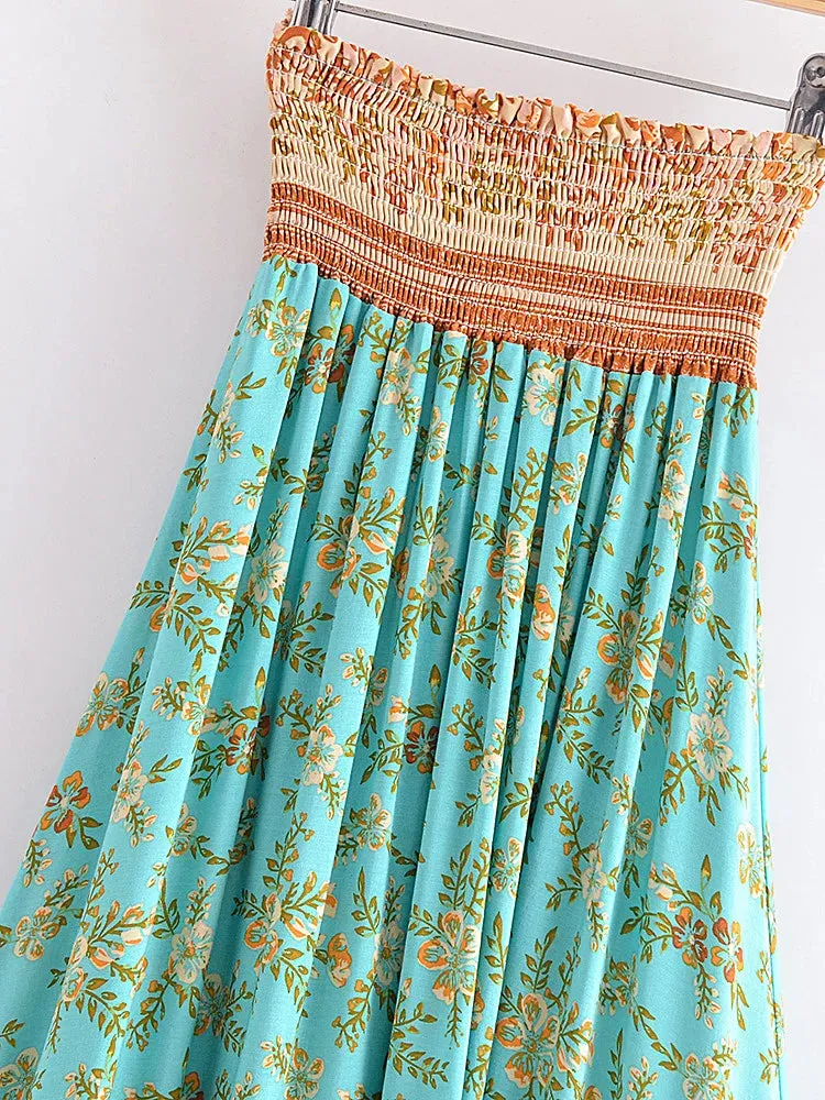 High Elastic Waist Asymmetric Skirt - 2 Prints