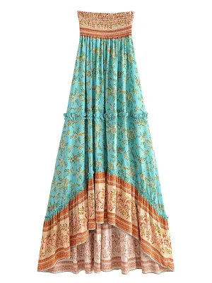 High Elastic Waist Asymmetric Skirt - 2 Prints