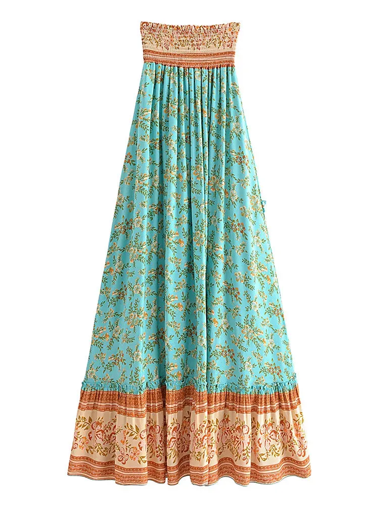 High Elastic Waist Asymmetric Skirt - 2 Prints