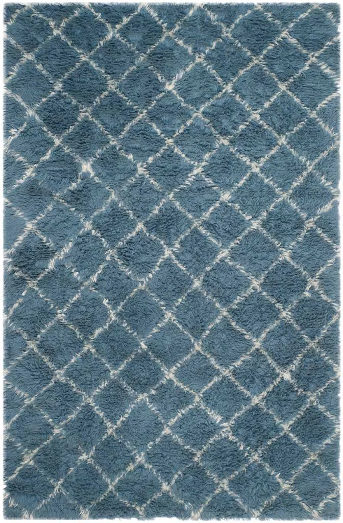 Kenya Diamond Light Blue/Ivory Area Rug