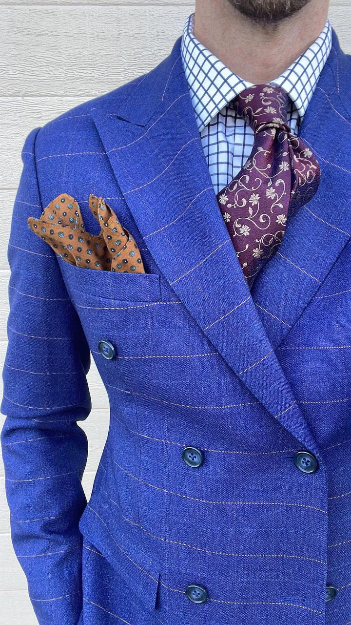Kingsbury Floral Silk Tie, Burgundy / Gold