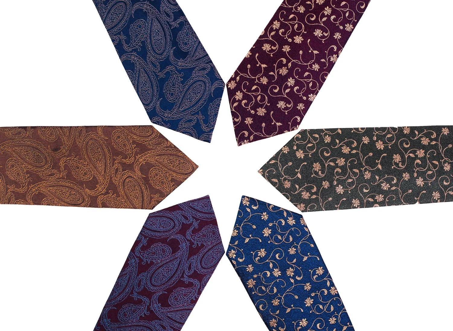 Kingsbury Floral Silk Tie, Burgundy / Gold