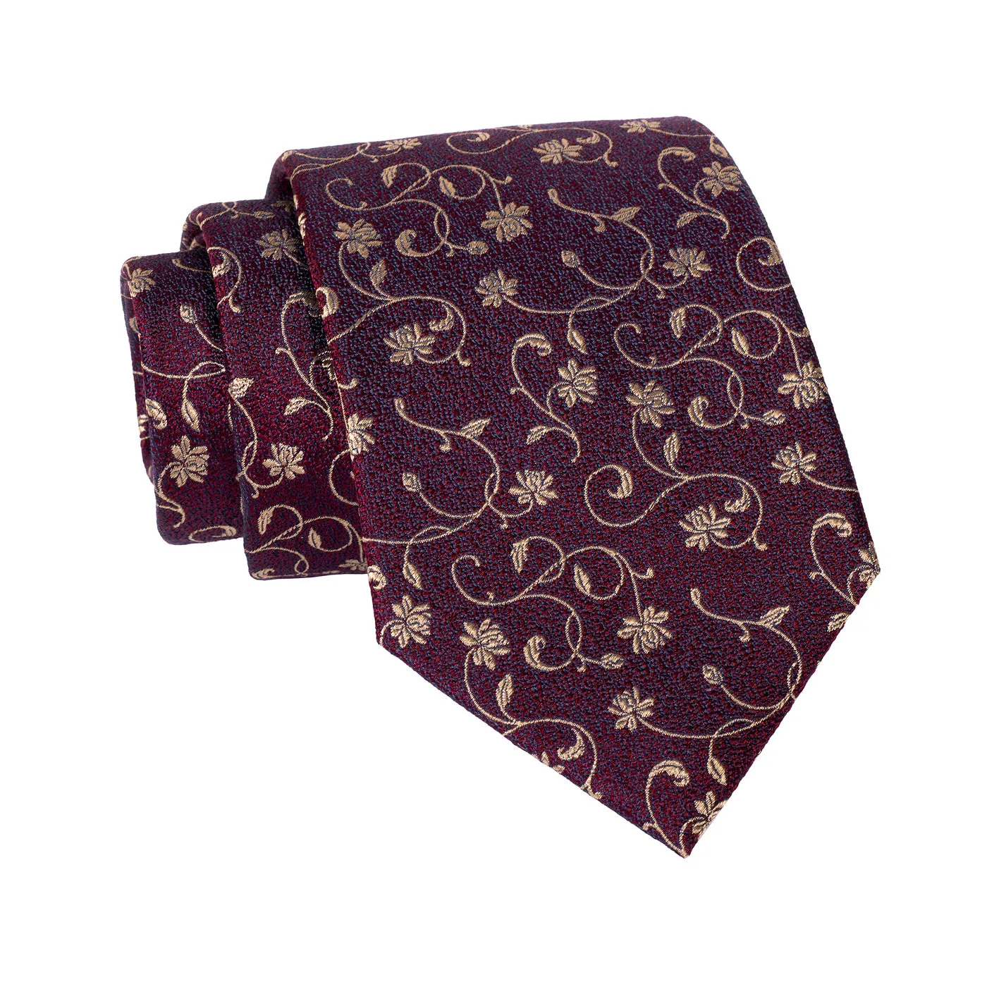 Kingsbury Floral Silk Tie, Burgundy / Gold