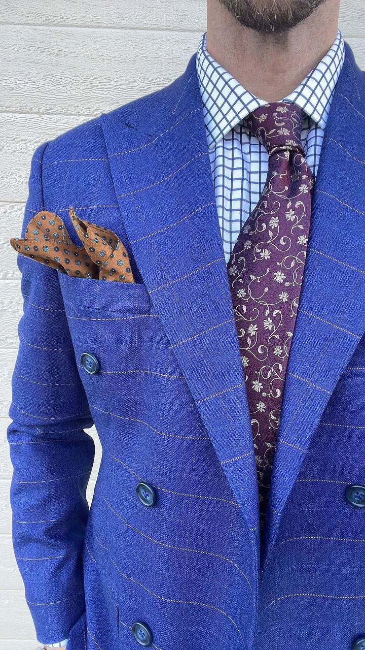 Kingsbury Floral Silk Tie, Burgundy / Gold