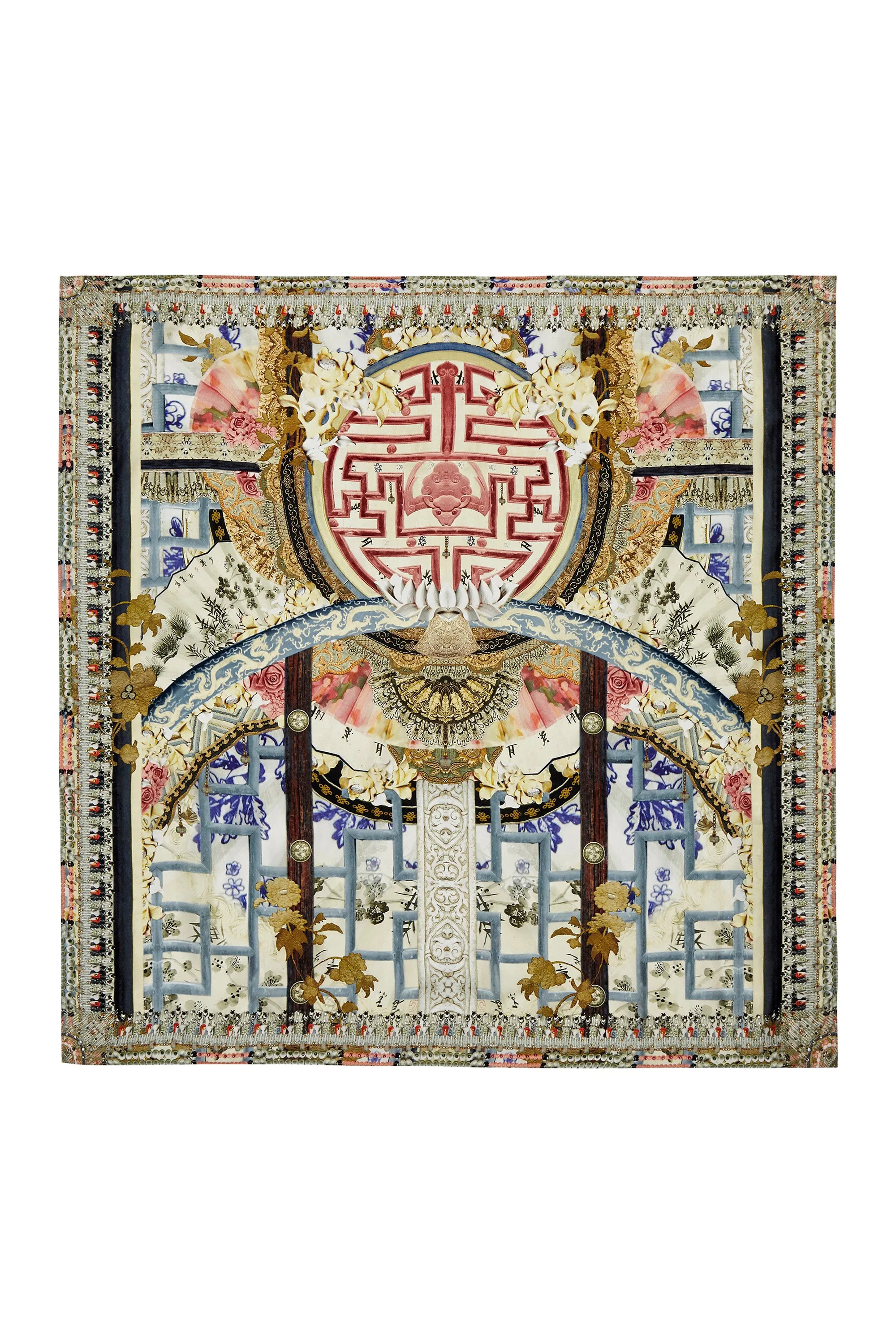 LARGE SQUARE SCARF ECHOES OF ERHU