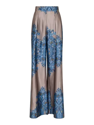 Mana Paisley Border Pants - Blue