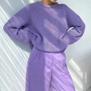 Oversized Knitted Sweater With O-Neck