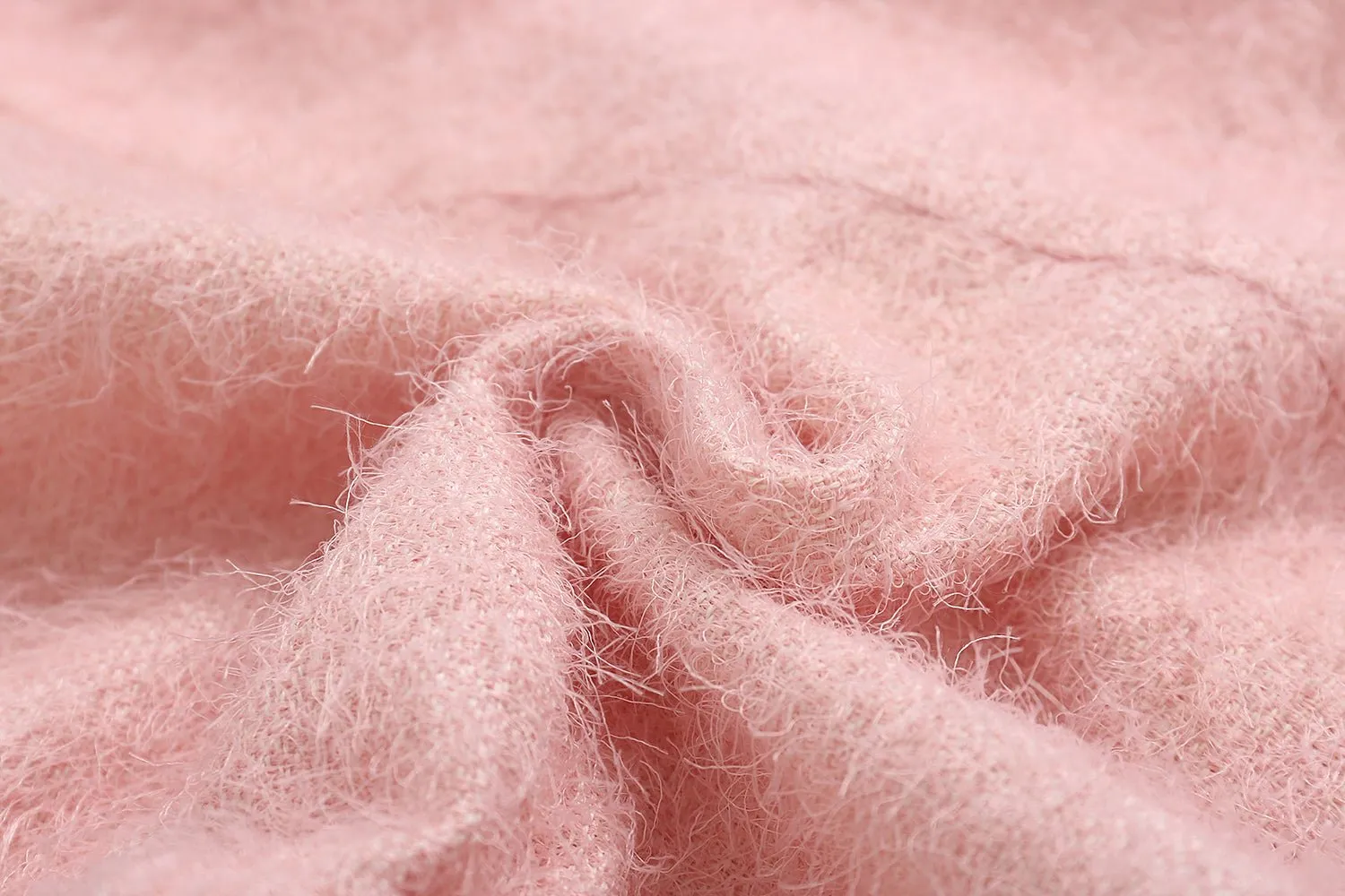 Pink Fluffy Tassel Short Shirt