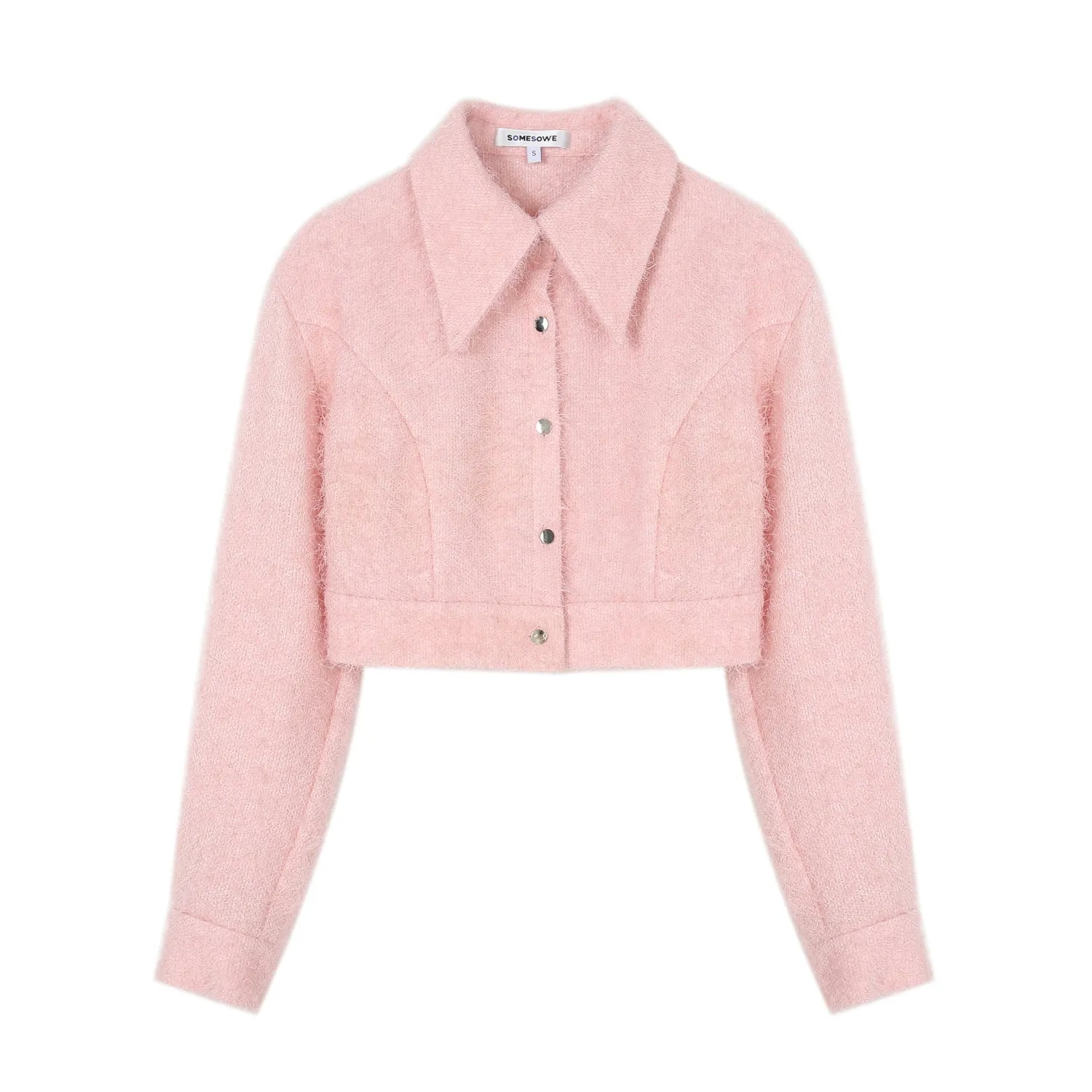 Pink Fluffy Tassel Short Shirt