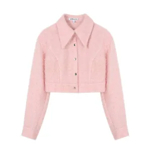 Pink Fluffy Tassel Short Shirt