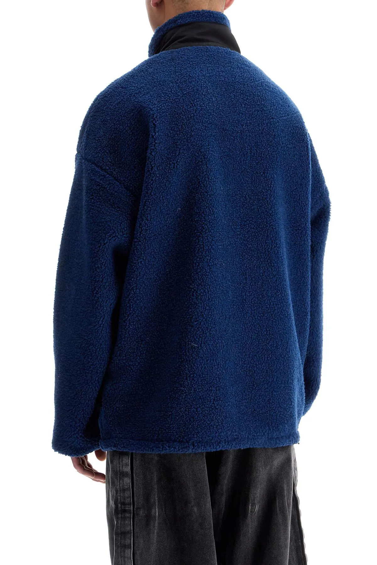 "paris best pile jacket - 209JA002 F571 DARK BLUE/BLACK JACQUARD