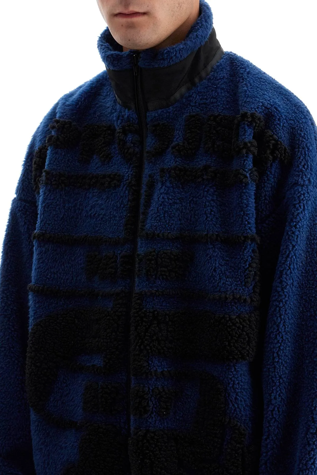 "paris best pile jacket - 209JA002 F571 DARK BLUE/BLACK JACQUARD