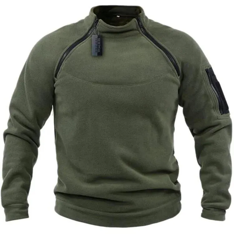 RECON GS2 Polar Fleece Tactical Windproof Thermal Pullover With Heat-Regulating Zipper