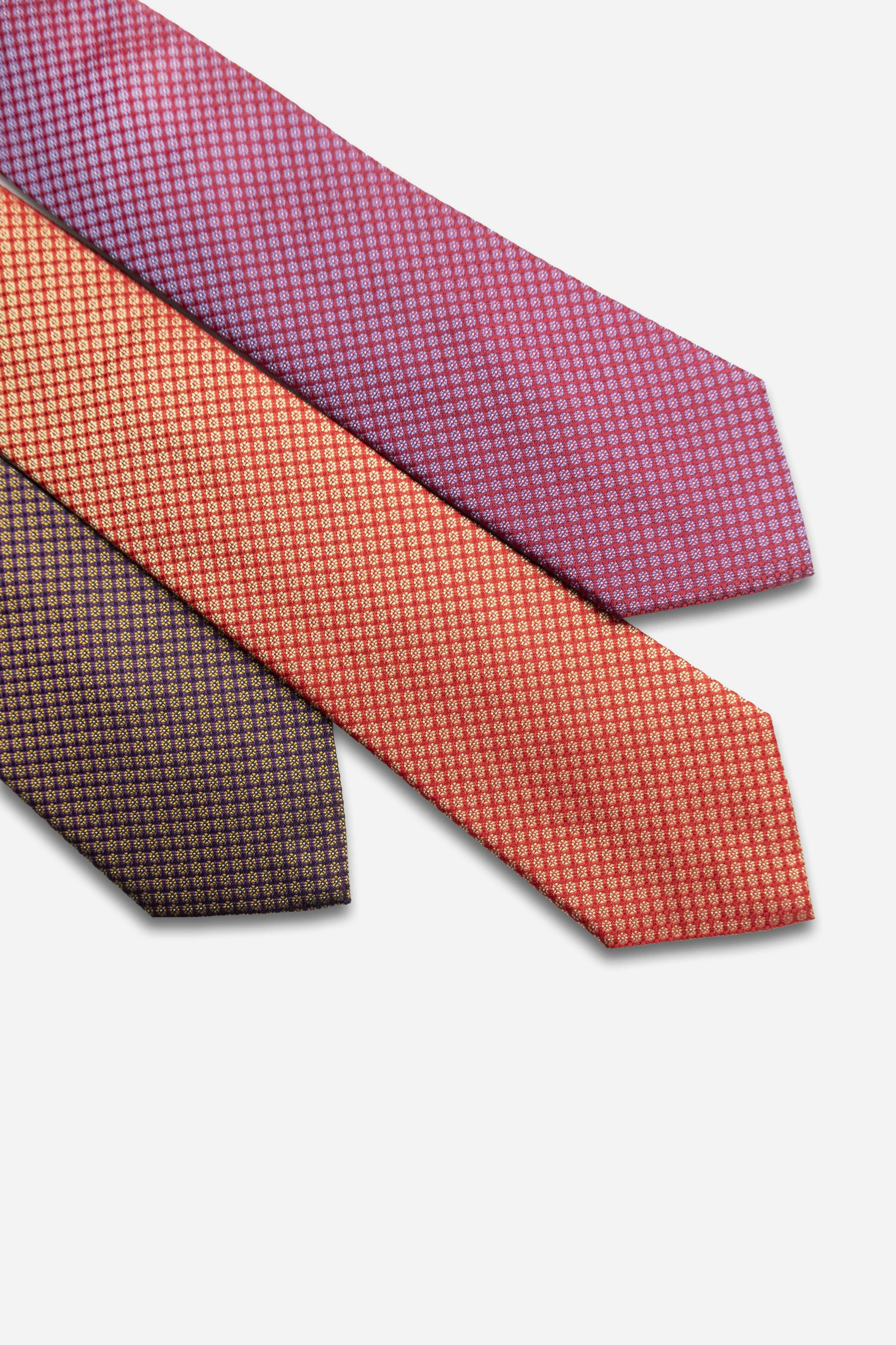Shrewsbury Foulard Silk Tie, Orange / Gold