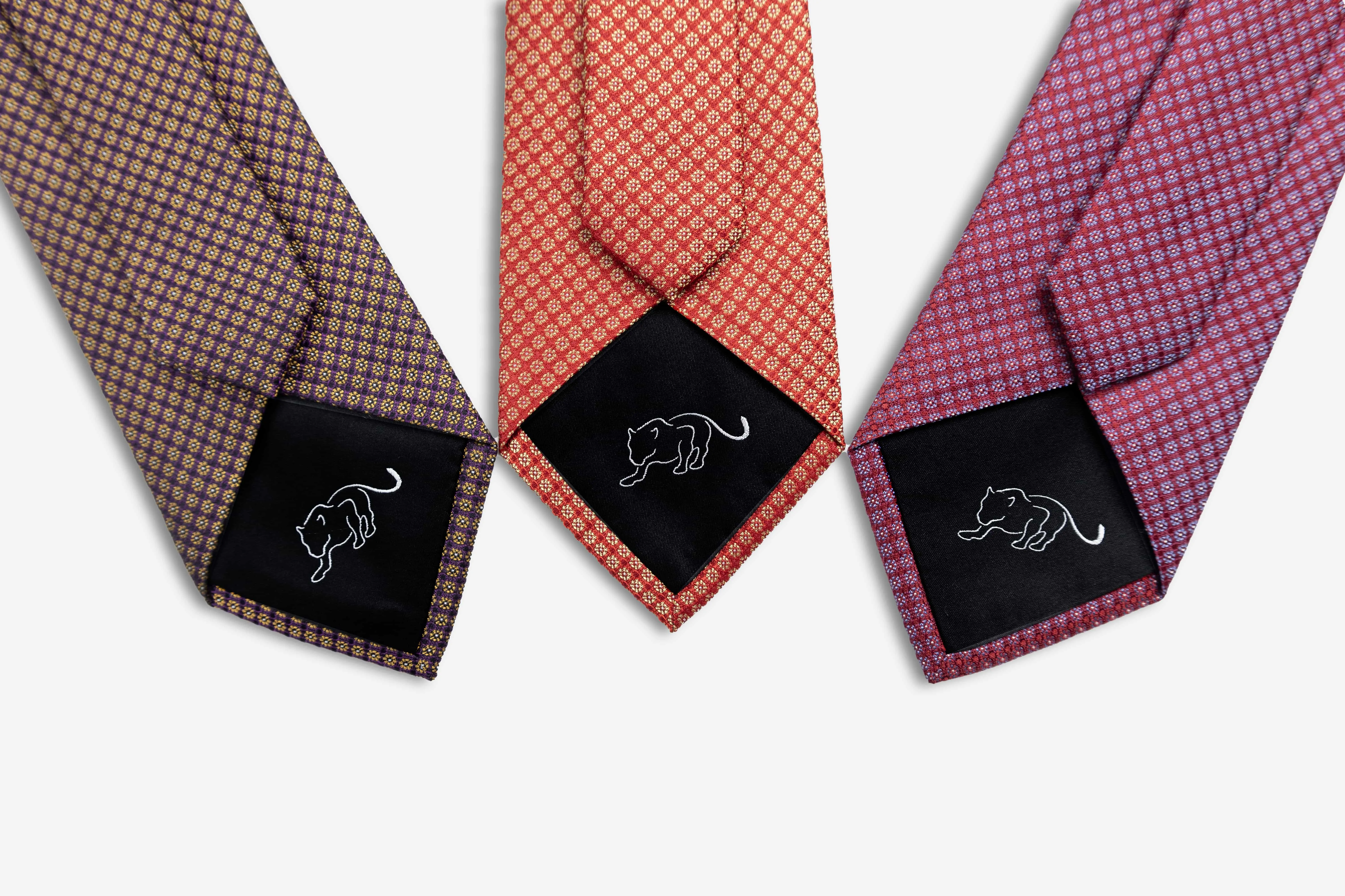Shrewsbury Foulard Silk Tie, Orange / Gold
