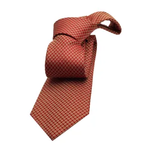 Shrewsbury Foulard Silk Tie, Orange / Gold
