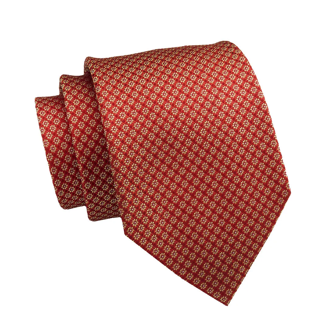 Shrewsbury Foulard Silk Tie, Orange / Gold