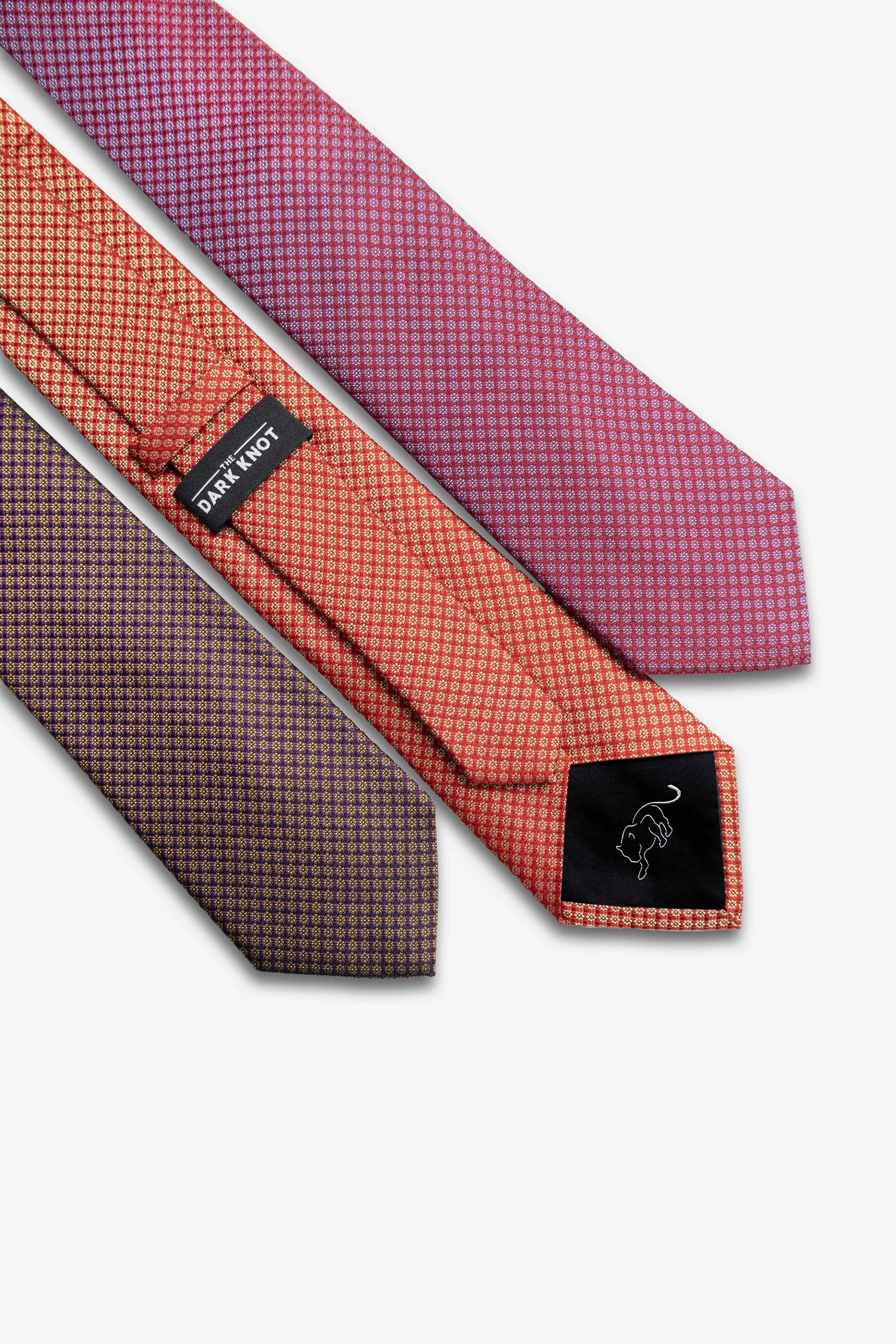 Shrewsbury Foulard Silk Tie, Orange / Gold