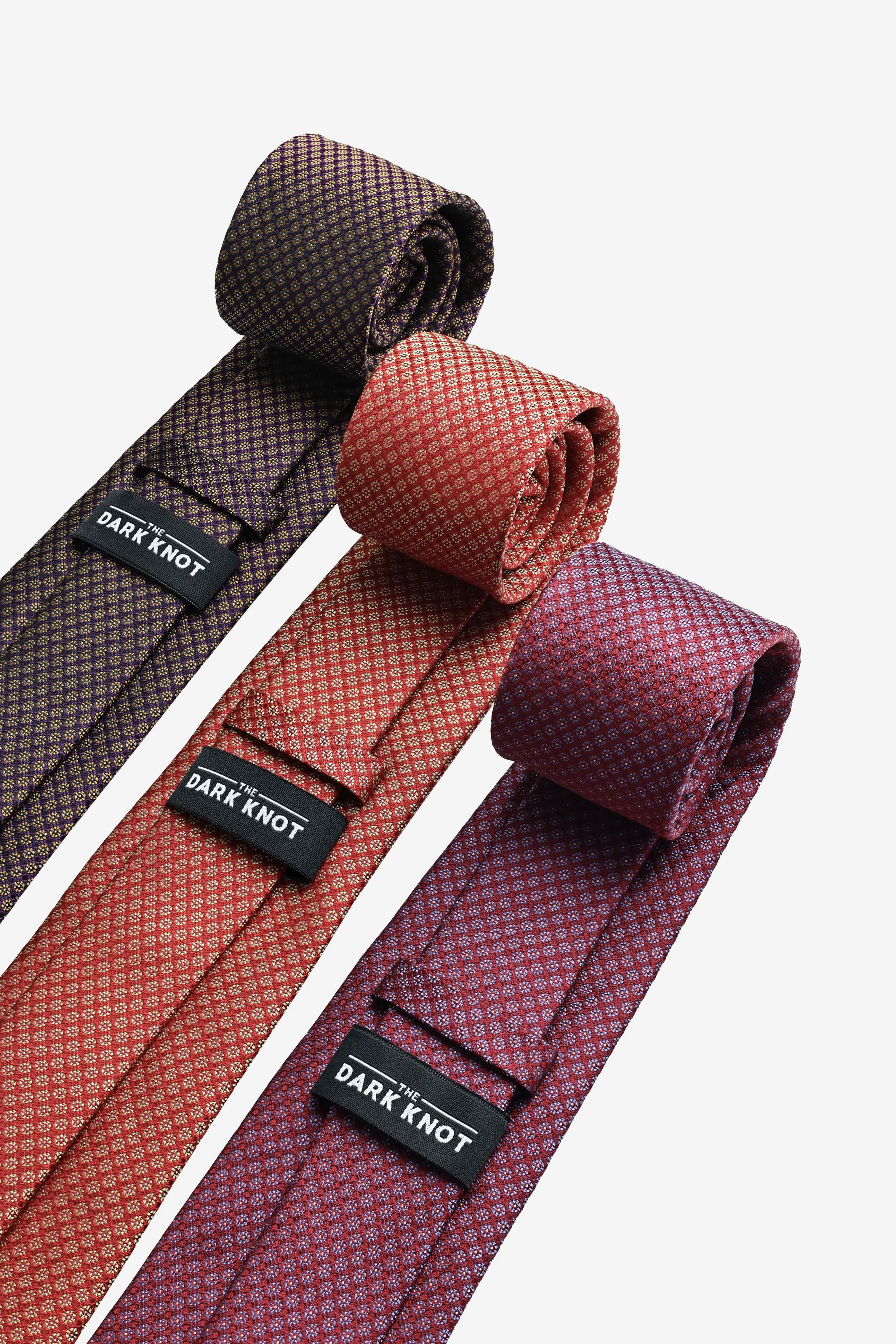 Shrewsbury Foulard Silk Tie, Orange / Gold