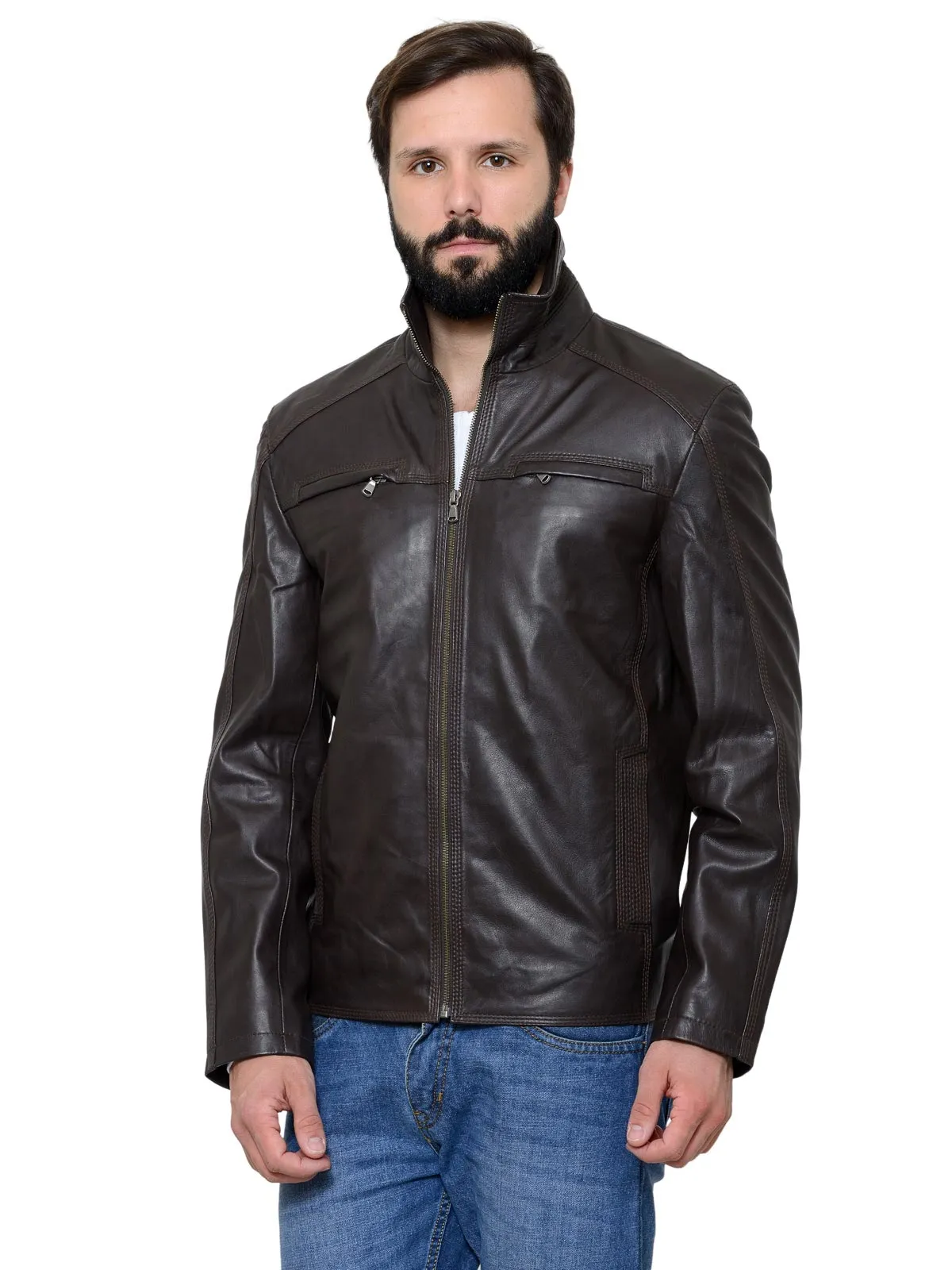 Teakwood Men's Brown Leather Jackets