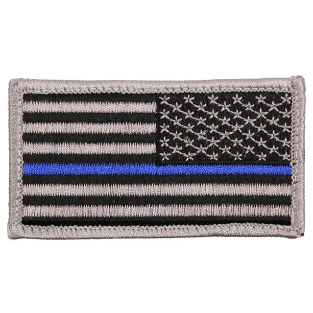 Thin Blue Line Flag Patch, Reversed