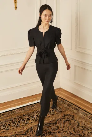 Wide Leg Crop Pant - Charcoal Wool