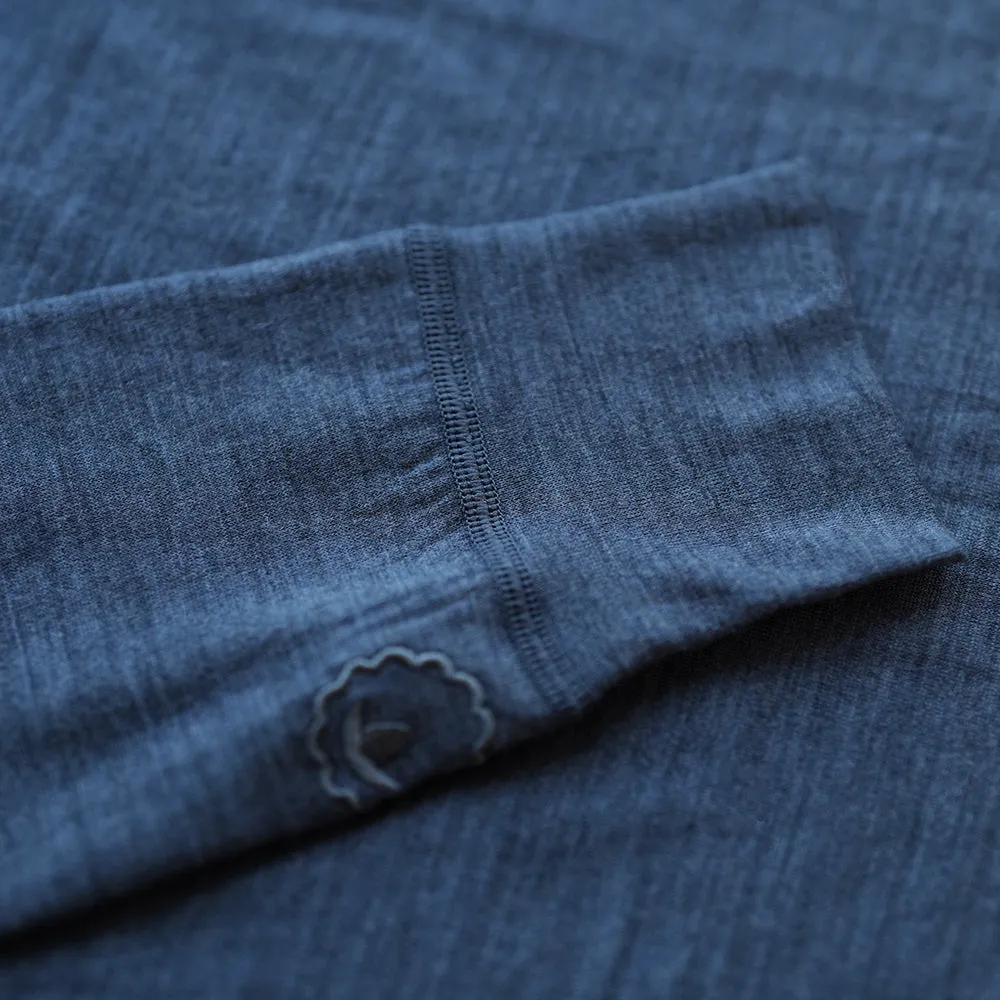 Womens Merino 200 Long Sleeve Zip Neck (Denim)