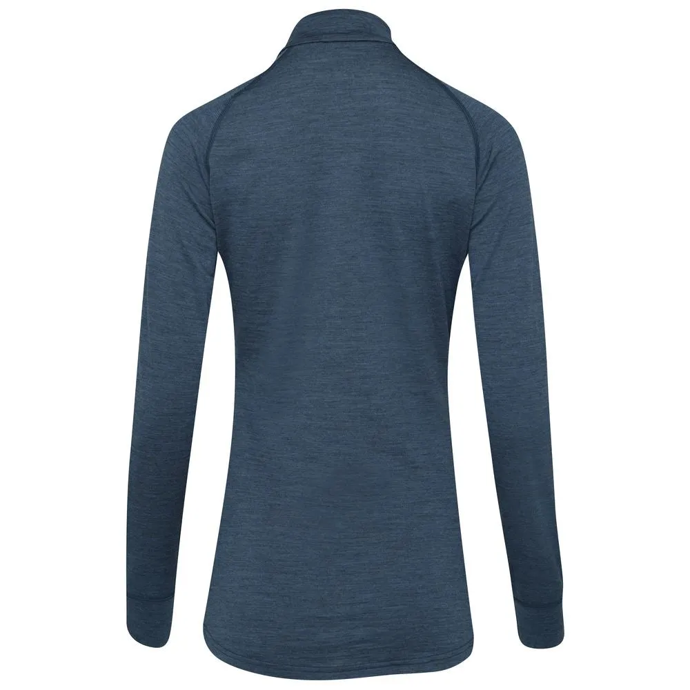 Womens Merino 200 Long Sleeve Zip Neck (Denim)