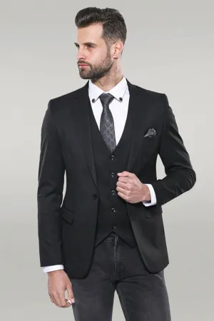 WSS Black Blazer Vest Set  - Singen